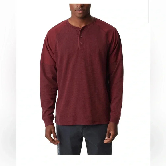 NWT men’s thermal raglan sleeved Henley - Picture 1 of 2